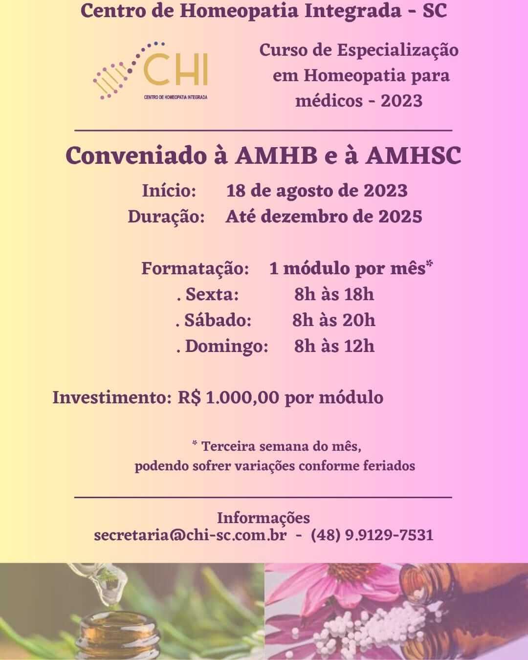 ACM Curso de especialização em Homeopatia para médicos 2023